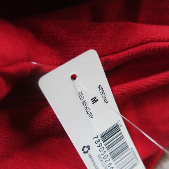 NEW DIRECTIONS *NWT* Short Sleeve Top Size M Ruched  Mock Neck Red Casual - Picture 6 of 7